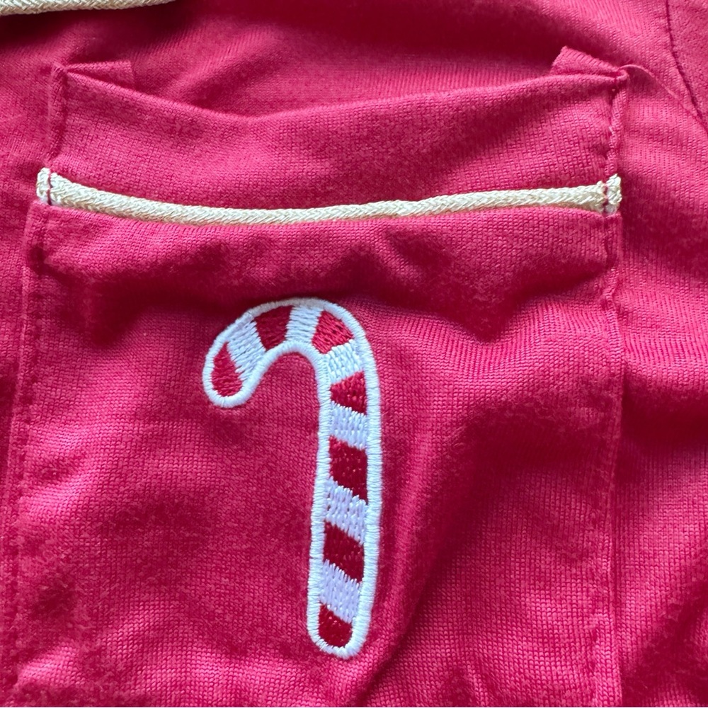 Girls Holiday Jersey Shirt Pajamas with Candy Cane Pocket NWT - Picture 4 of 16
